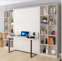 Sistem de pat rabatabil vertical, cu birou pliabil