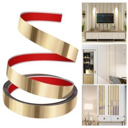 Bandă metalică adezivă din inox, finisaj oglindă, Gold