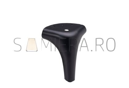 Piciorus metalic B005-12B, H=12cm, Negru Mat