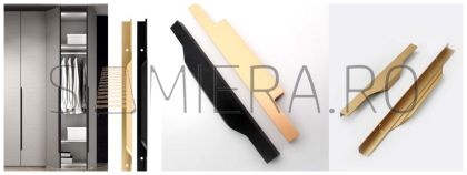 Mâner profil U02363, Negru Mat