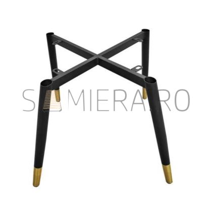 Picioare scaun PL933, cadru în X, H=400 mm, Negru/Auriu