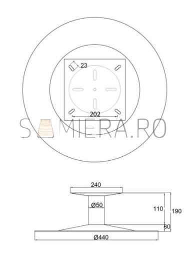 Platformă rotativă fotoliu JW-018, Ø440 mm