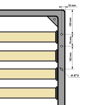 Somiera Metalica Standard pentru 2 persoane 190 cm