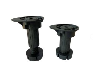 Picior cilindric reglabil negru H100 pentru mobilier, set 4 buc.