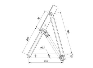 Mecanism mini pentru pat VS.123.53, cu arcuri (60°)