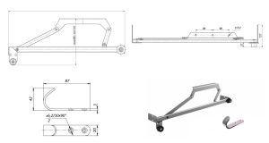 Mecanism Delfin VS.129.172, cu rotile, 720 mm