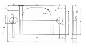 Clemă de cuplare VF012, 98x41 mm, S=1,5 mm