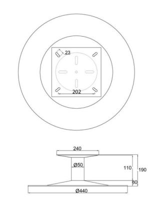 Platformă rotativă fotoliu JW-018, Ø440 mm